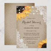 Rustic Burlap Lace Sunflower Vrijgezellenfeest Kaart (Voorkant / Achterkant)