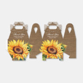 Rustic Burlap Lace Sunflower Wedding Bedankdoosjes (Uitgevouwen)