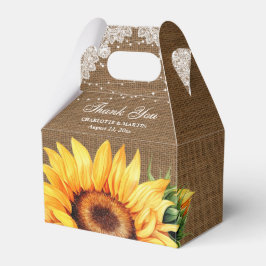 Rustic Burlap Lace Sunflower Wedding Bedankdoosjes