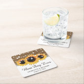 Rustic Burlap Lace Sunflower Wedding Kartonnen Onderzetters (Insitu)