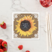 Rustic Burlap Lace Sunflower Wedding Servet (Insitu)
