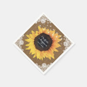 Rustic Burlap Lace Sunflower Wedding Servet (Hoek)