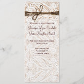 Rustic Burlap Lace Twine Country Wedding Programme Programmakaart (Voorkant)
