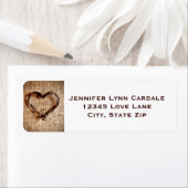 Rustic Burlap Lace Twine Heart Adresetiketten Etiket (Insitu)