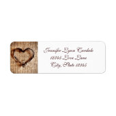 Rustic Burlap Lace Twine Heart Adresetiketten Etiket (Voorkant)