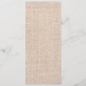 Rustic Burlap Lace Twine LOVE Wedding Programme Programmakaart (Achterkant)