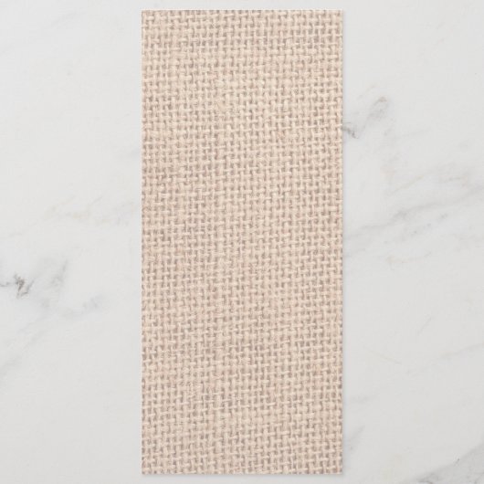 Rustic Burlap Lace Twine LOVE Wedding Programme Programmakaart (Achterkant)