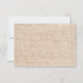 Rustic Burlap Lace Twine Pink Ribbon Wedding RSVP (Achterkant)
