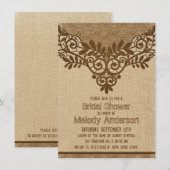 Rustic Burlap Lace  Vrijgezellenfeest Kaart (Voorkant / Achterkant)