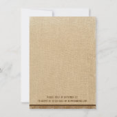 Rustic Burlap Lace  Vrijgezellenfeest Kaart (Achterkant)
