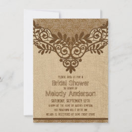 Rustic Burlap Lace  Vrijgezellenfeest Kaart