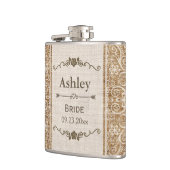 Rustic Burlap Lace Wedding Bride Heupfles (Links)