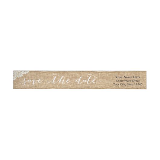 Rustic Burlap & Lace Wedding Save the Date (Individueel)
