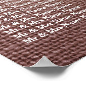 Rustic Burlap Lace & Wood | 12 Tabel Zetel Poster (Hoek)