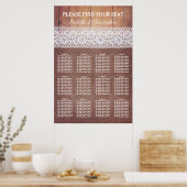 Rustic Burlap Lace & Wood | 12 Tabel Zetel Poster (Keuken)