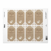 Rustic Burlap Lamb Baby shower Book Bord Etiket (Full Sheet)