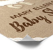 Rustic Burlap Lamb Baby shower WelkomstPoster Poster (Hoek)