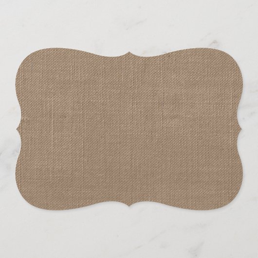 Rustic Burlap "Log alsjeblieft ons huwelijksgastbo Kaart (Achterkant)