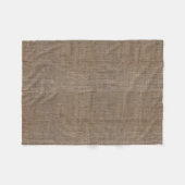 Rustic Burlap-look Brown Printed Background Fleece Deken (Voorkant (Horizontaal))