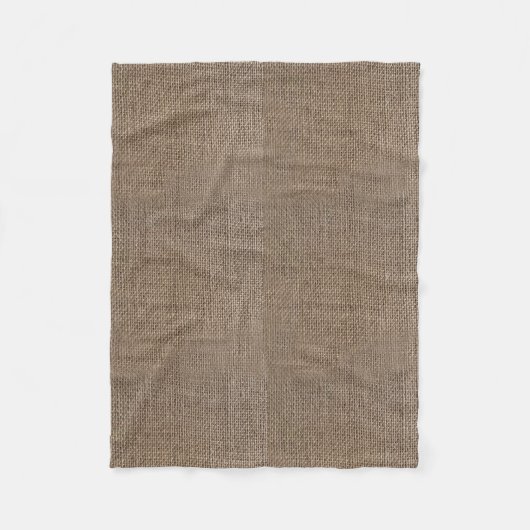 Rustic Burlap-look Brown Printed Background Fleece Deken (Voorkant)