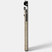 Rustic Burlap look en Flourish Monogram Case-Mate iPhone Case (Achterkant / Links)