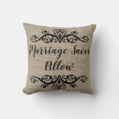 Rustic Burlap Marriage Saver Kussen (Voorkant)