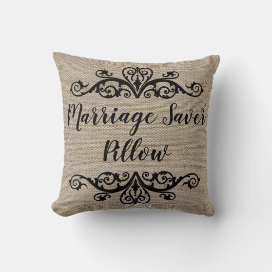 Rustic Burlap Marriage Saver Kussen (Voorkant)