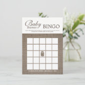 Rustic Burlap Mason Jar Baby shower Bingo Kaart (Staand voorkant)