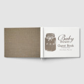 Rustic Burlap Mason Jar Baby shower Gastenboek (Volledig)
