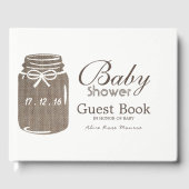 Rustic Burlap Mason Jar Baby shower Gastenboek (Voorkant)