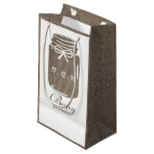Rustic Burlap Mason Jar Baby shower Klein Cadeauzakje (Voorkant Gekanteld)