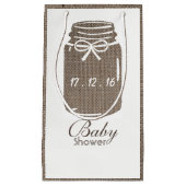 Rustic Burlap Mason Jar Baby shower Klein Cadeauzakje (Voorkant)