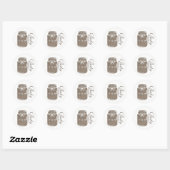 Rustic Burlap Mason Jar Baby shower Ronde Sticker (Vel)