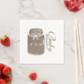 Rustic Burlap Mason Jar Baby shower Servet (Insitu)