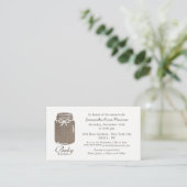 Rustic Burlap, Mason Jar Baby shower Ticket Invite Informatiekaartje (Staand voorkant)