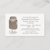 Rustic Burlap, Mason Jar Baby shower Ticket Invite Informatiekaartje (Voorkant)