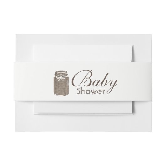 Rustic Burlap Mason Jar Baby shower Uitnodigingen Wikkel (Voorkant Voorbeeld)