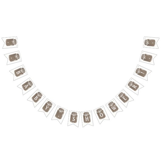 Rustic Burlap Mason Jar Baby shower Vlaggetjes (Alle)