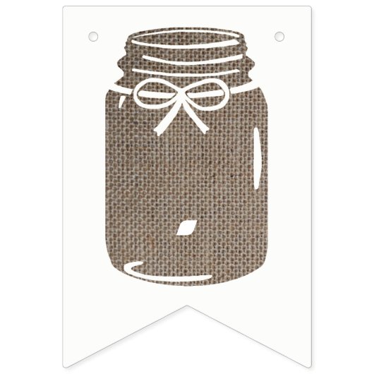 Rustic Burlap Mason Jar Baby shower Vlaggetjes (Tweede vlag)