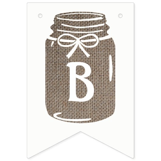 Rustic Burlap Mason Jar Baby shower Vlaggetjes (Derde vlag)