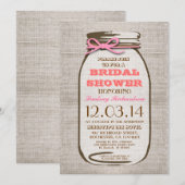 Rustic Burlap Mason Jar Vrijgezellenfeest Kaart (Voorkant / Achterkant)