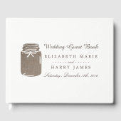 Rustic Burlap Mason Jar Wedding Gastenboek (Voorkant)