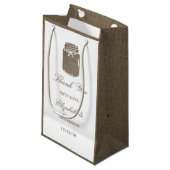 Rustic Burlap Mason Jar Wedding Klein Cadeauzakje (Voorkant Gekanteld)