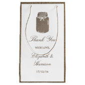 Rustic Burlap Mason Jar Wedding Klein Cadeauzakje (Voorkant)