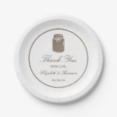 Rustic Burlap Mason Jar Wedding Papieren Bordje (Voorkant)