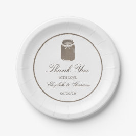 Rustic Burlap Mason Jar Wedding Papieren Bordje