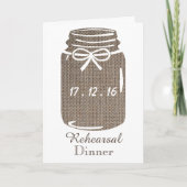 Rustic Burlap Mason Jar Wedding Rehearsal Dinner (Voorkant)