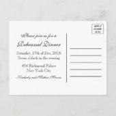 Rustic Burlap Mason Jar Wedding Rehearsal Dinner Uitnodiging Briefkaart (Achterkant)