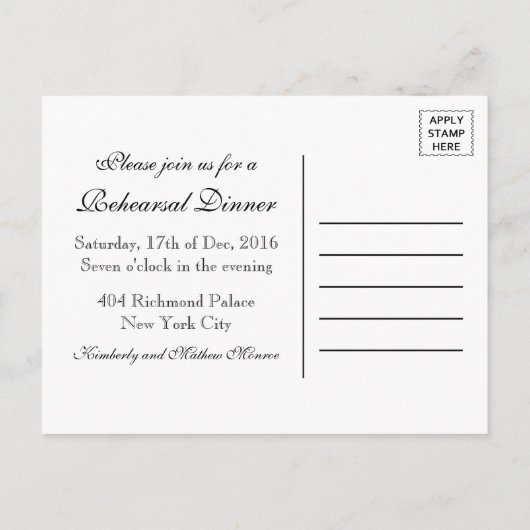 Rustic Burlap Mason Jar Wedding Rehearsal Dinner Uitnodiging Briefkaart (Achterkant)