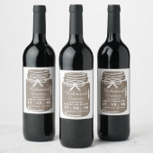 Rustic Burlap Mason Jar Wedding Rehearsal Dinner Wijn Etiket (Flessen)